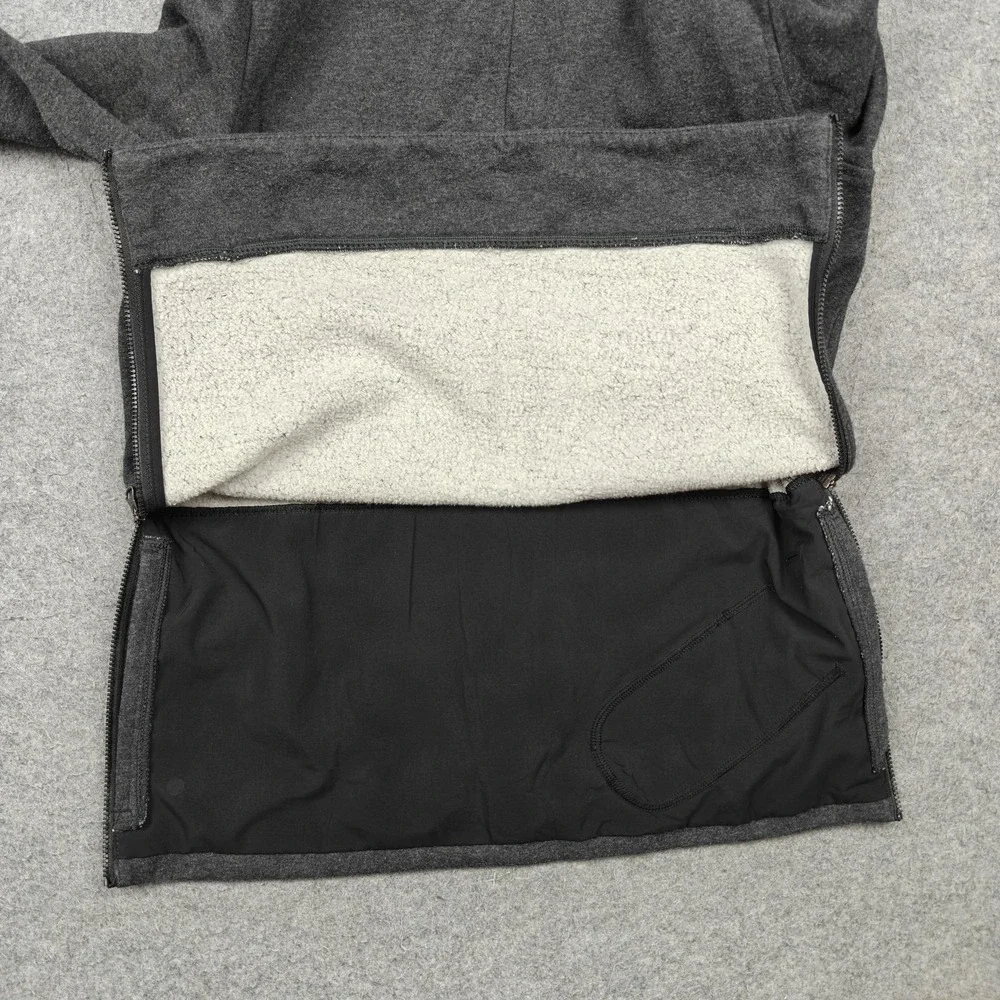 Lululemon Sweatshirt Womens 4 Gray Fleece Side Zip Pocket Crewneck Pullover